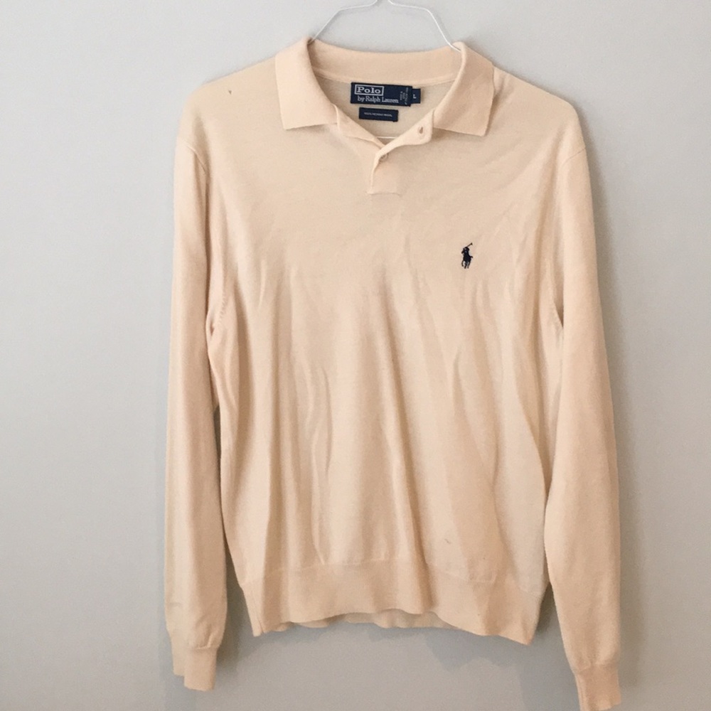 Polo by Ralph Lauren - Men’s LS Wool Polo (Cream)